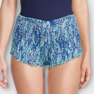 Poupette St. Barth Women’s Shorts One Size Abstract Print Smocked Shirred NWT